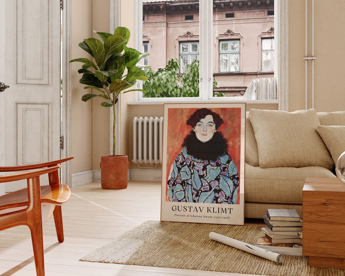 Gustav Klimt Portrait of Johanna Staude, Vintage Art Print - Image 2