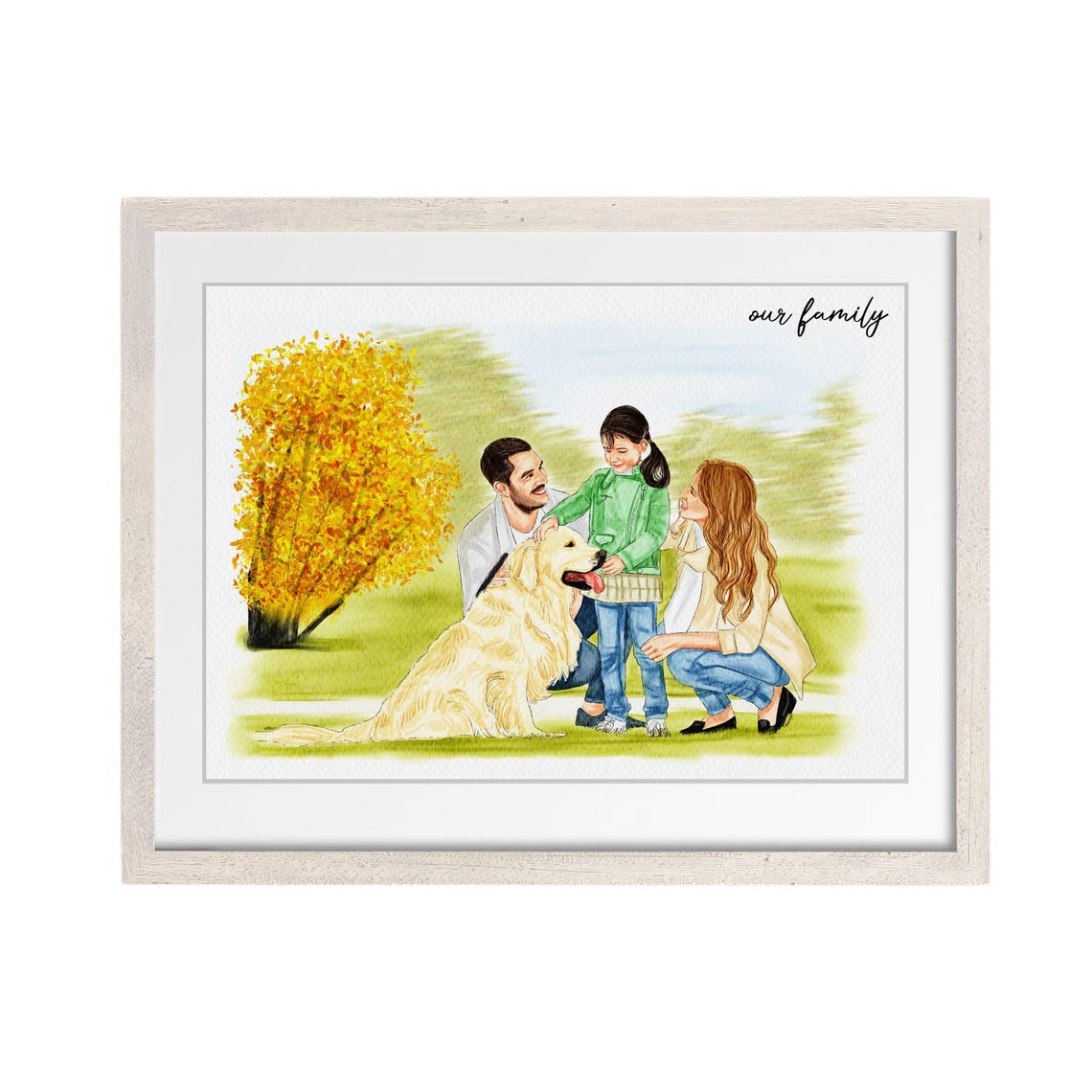 Original Portrait Gift Hand Drawn Family Portrait Family Print Custom Watercolor Portrait Painting From Photo Family Photo Hand Painted - Image 3