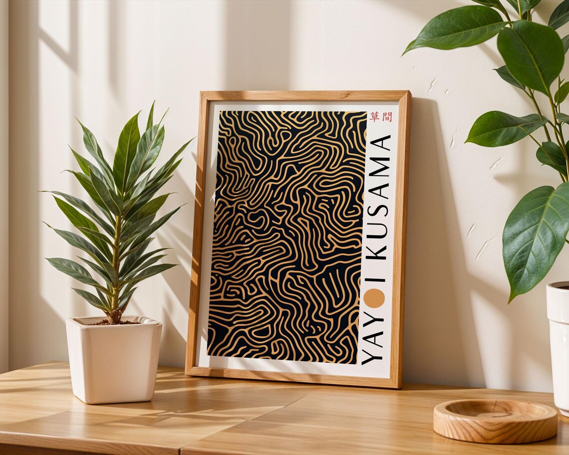 Kusama Gold Pattern Abstract Wall Art Modern Bedroom Poster Luxury Home Decor Abstract Pattern Poster Kusama Inspired Print - Image 6