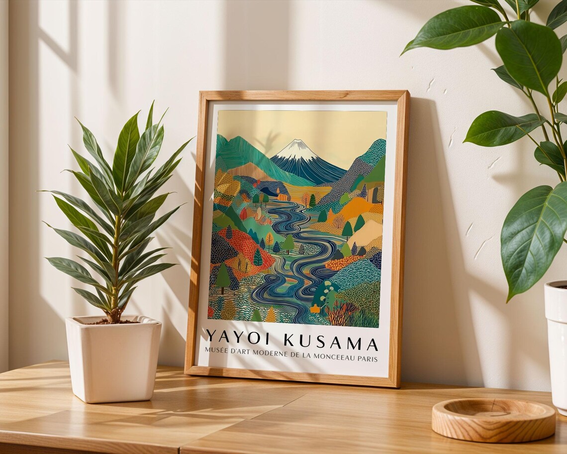 Yayoi Kusama Mount Fuji Colorful Japanese Mountain Landscape Poster - Image 6