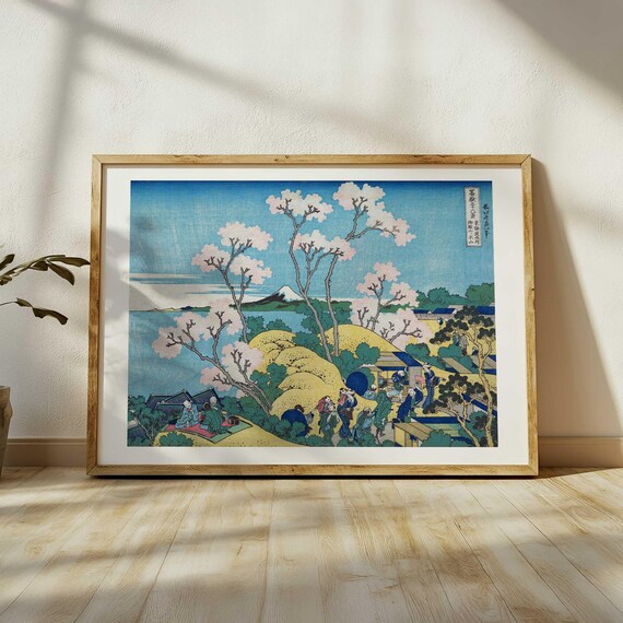 Hokusai Fuji From Gotenyama Cherry Blossom Ukiyo-e Art Poster