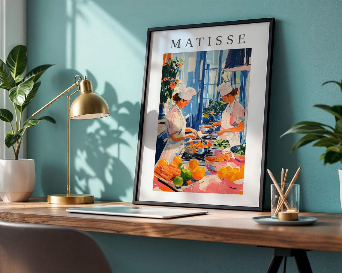 Henri Matisse Print Modern Abstract Kitchen Chefs Art Print Colorful Minimalist Artwork For Living Room Bedroom Office Fauvism - Image 2
