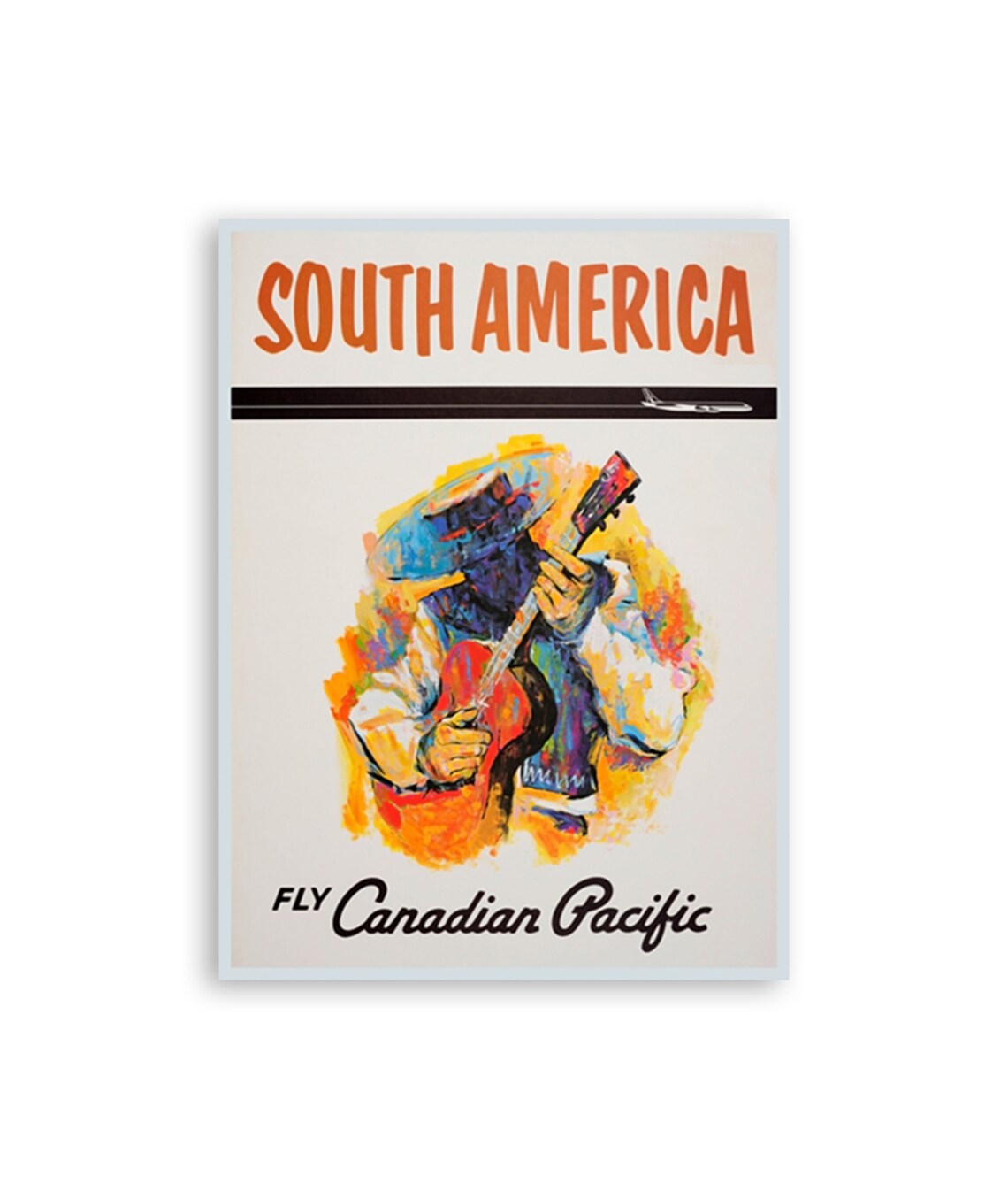 South America Fly Canadian Pacific Guitarist Abstract Art Poster