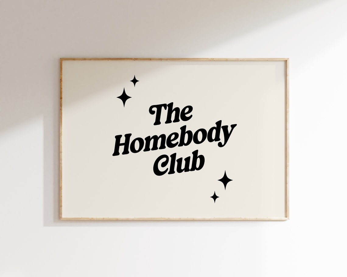 The Homebody Club Retro Script Typography Sparkle Quote Poster - Image 2