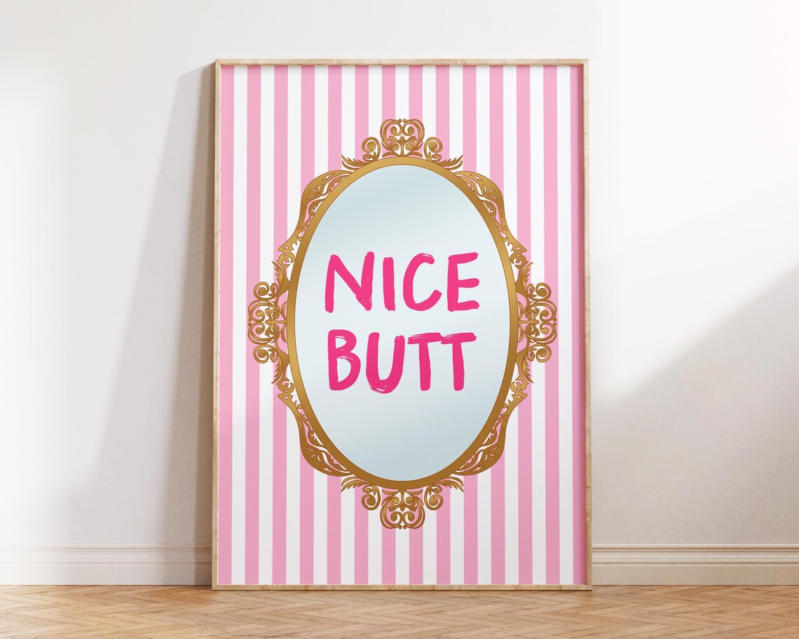 Nice Butt Funny Bathroom Wall Art Poster - Image 2