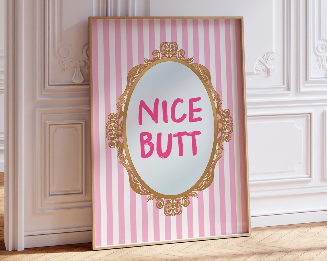 Nice Butt Funny Bathroom Wall Art Poster
