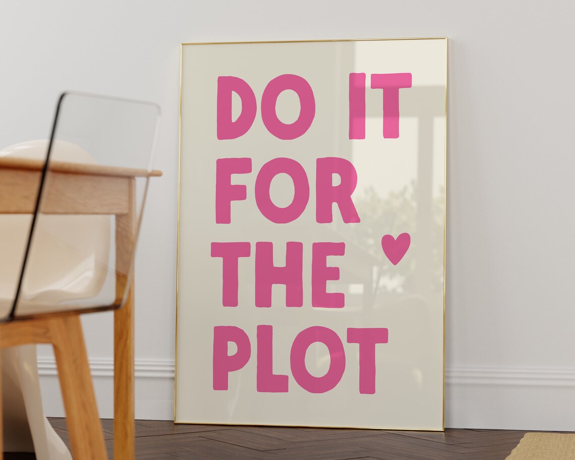 Do It For The Plot Trendy Bar Cart Poster
