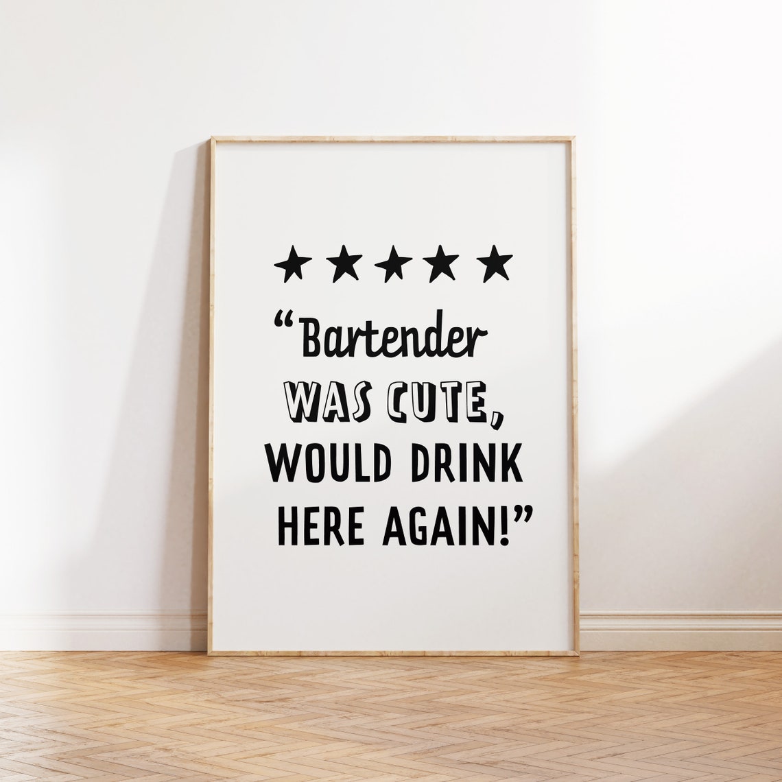 Bartender Was Cute Would Drink Here Again Funny Bar Cart Print - Image 3