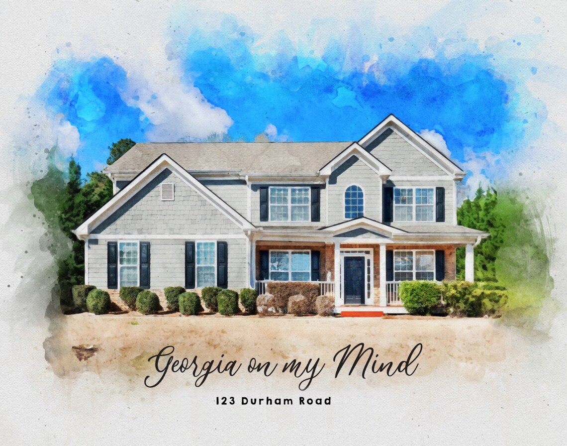 Custom Watercolor House Portrait, Personalized Art Print