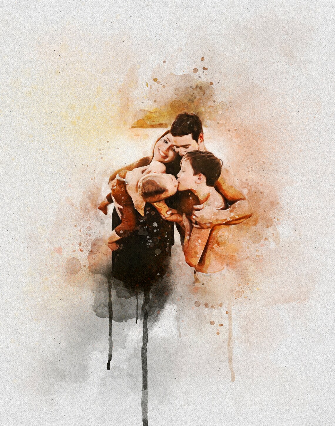 Mother Daughter Portrait Illustration Art Print - Image 2