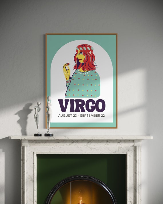 Virgo Retro Astrology Poster
