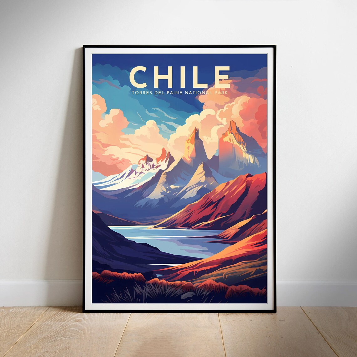 Chile Torres del Paine Granite Towers Patagonia Travel Poster - Image 2
