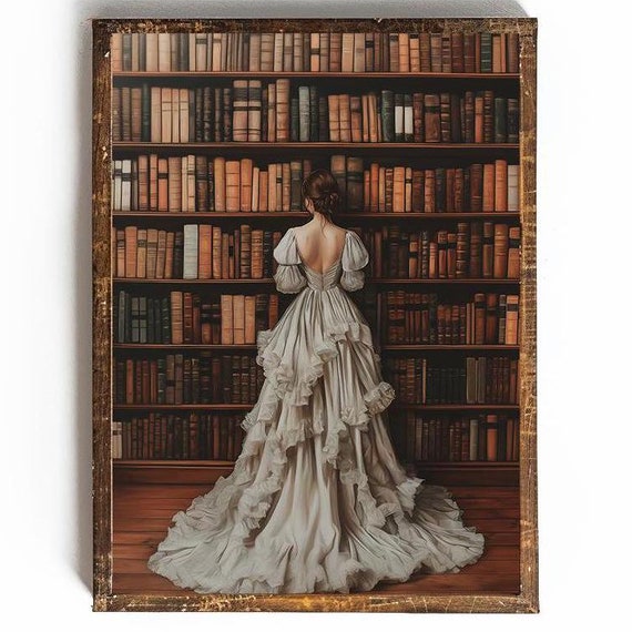 Vintage Book Art Dark Academia Print Vintage Art Dark Cottagecore Wall Art For Reading Nook Wall Decor Gift For Book Lover Gift
