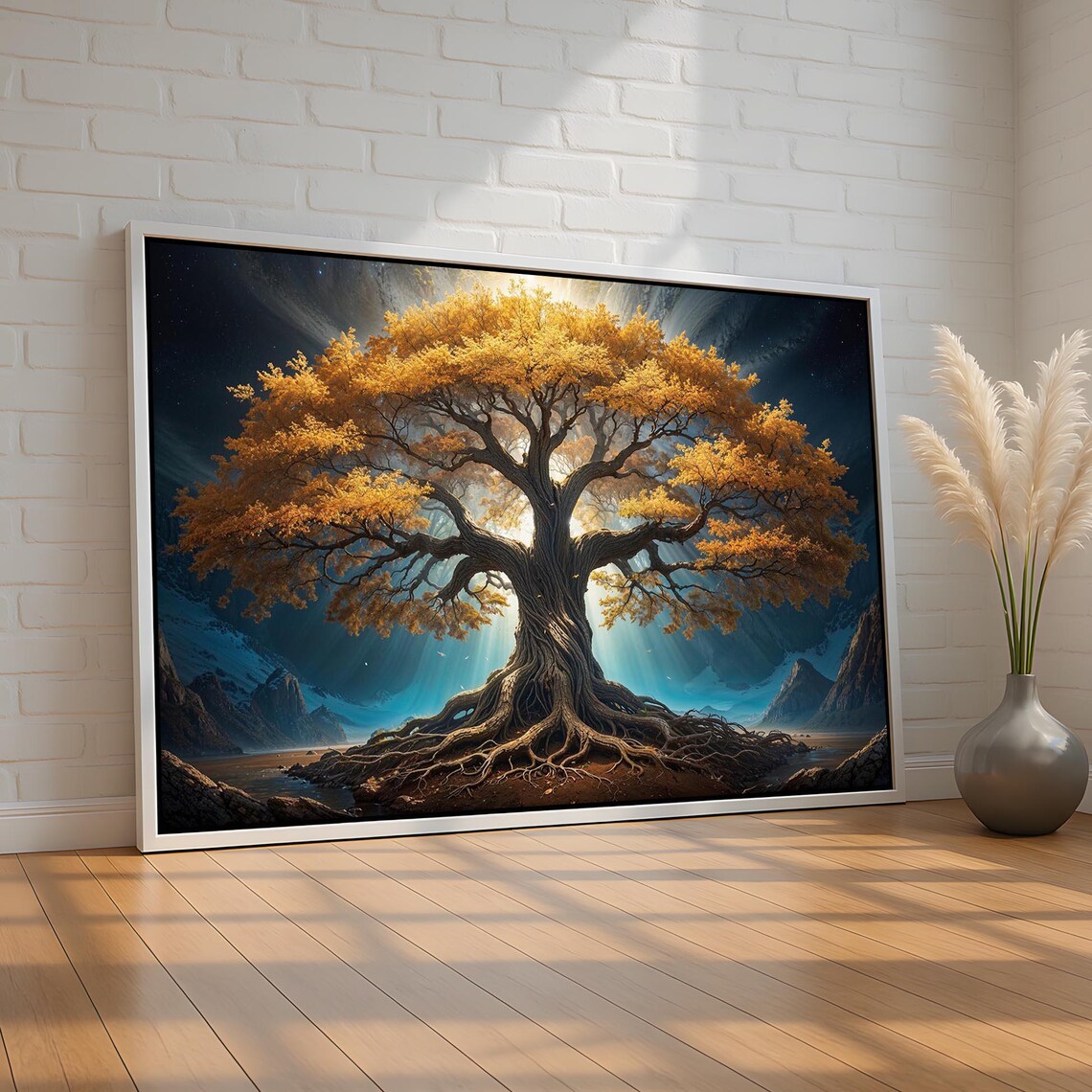 Tree Of Life Majestic Fantasy Cosmic Light Art Print