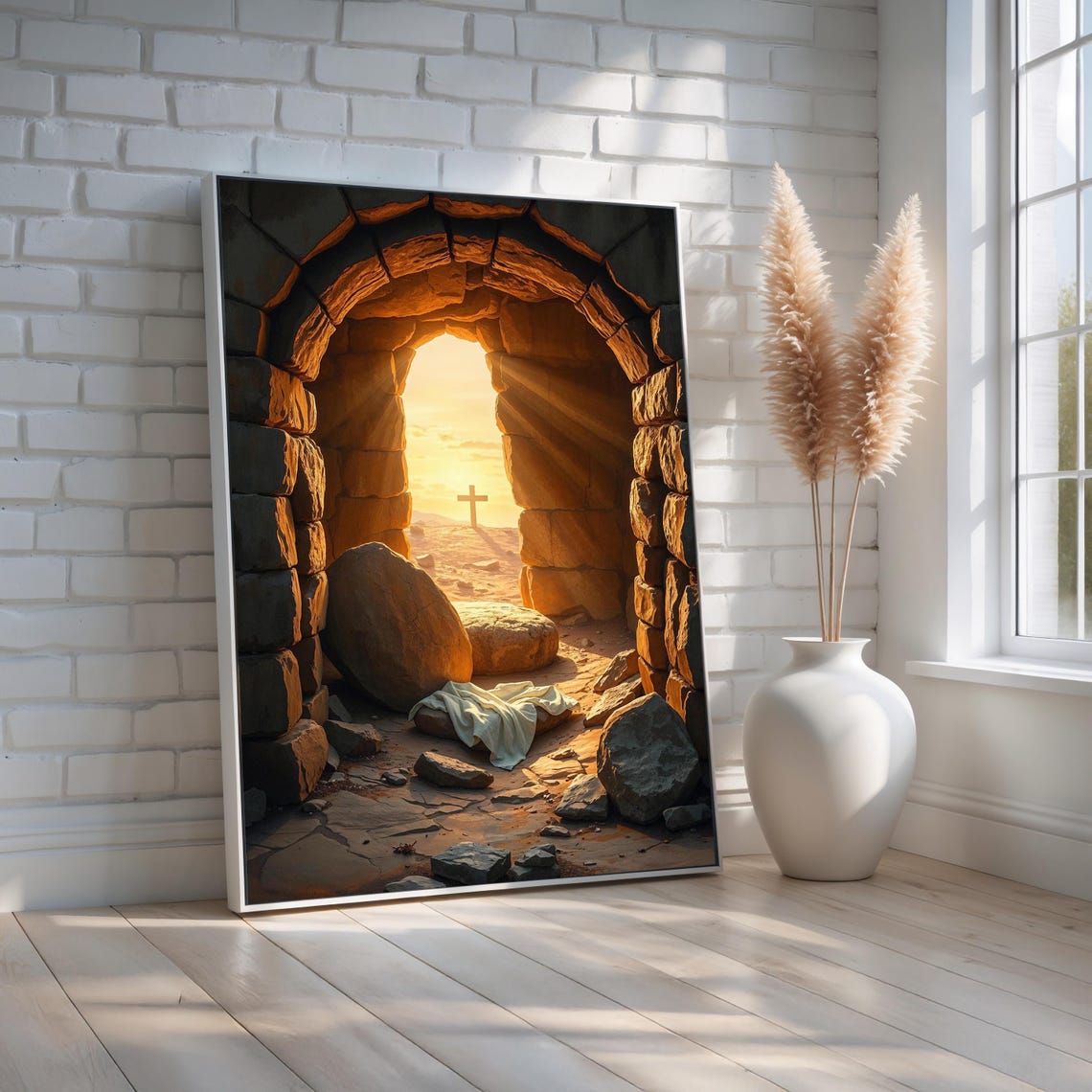Empty Tomb Sunrise He Is Risen Easter Resurrection Wall Poster