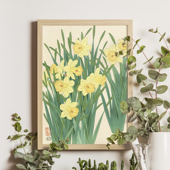 Daffodils Ito Nisaburo Vintage Ukiyo-e Art Print