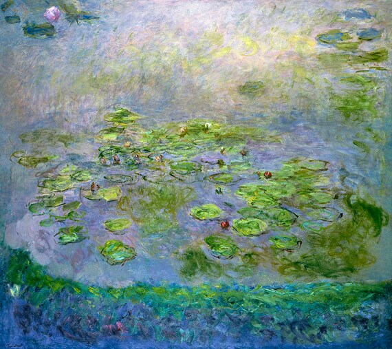 Claude Monet Nymphas 1914 Water Lilies Green Pond Impressionist Poster