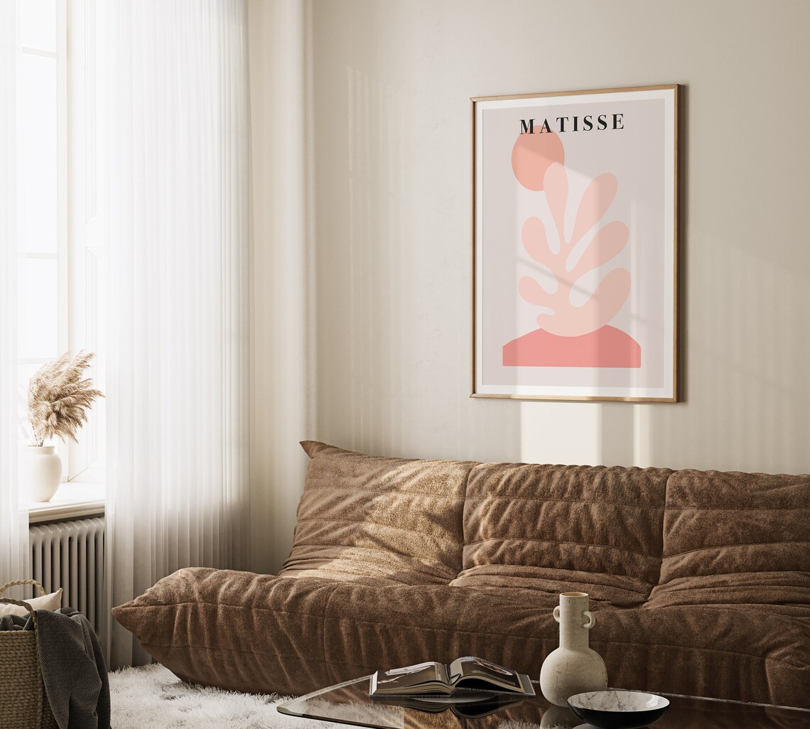 Matisse Pink Coral Abstract Seaweed Cut Out Decorative Art Poster - Image 2
