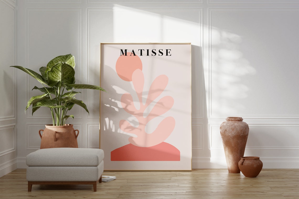 Matisse Pink Coral Abstract Seaweed Cut Out Decorative Art Poster - Image 4