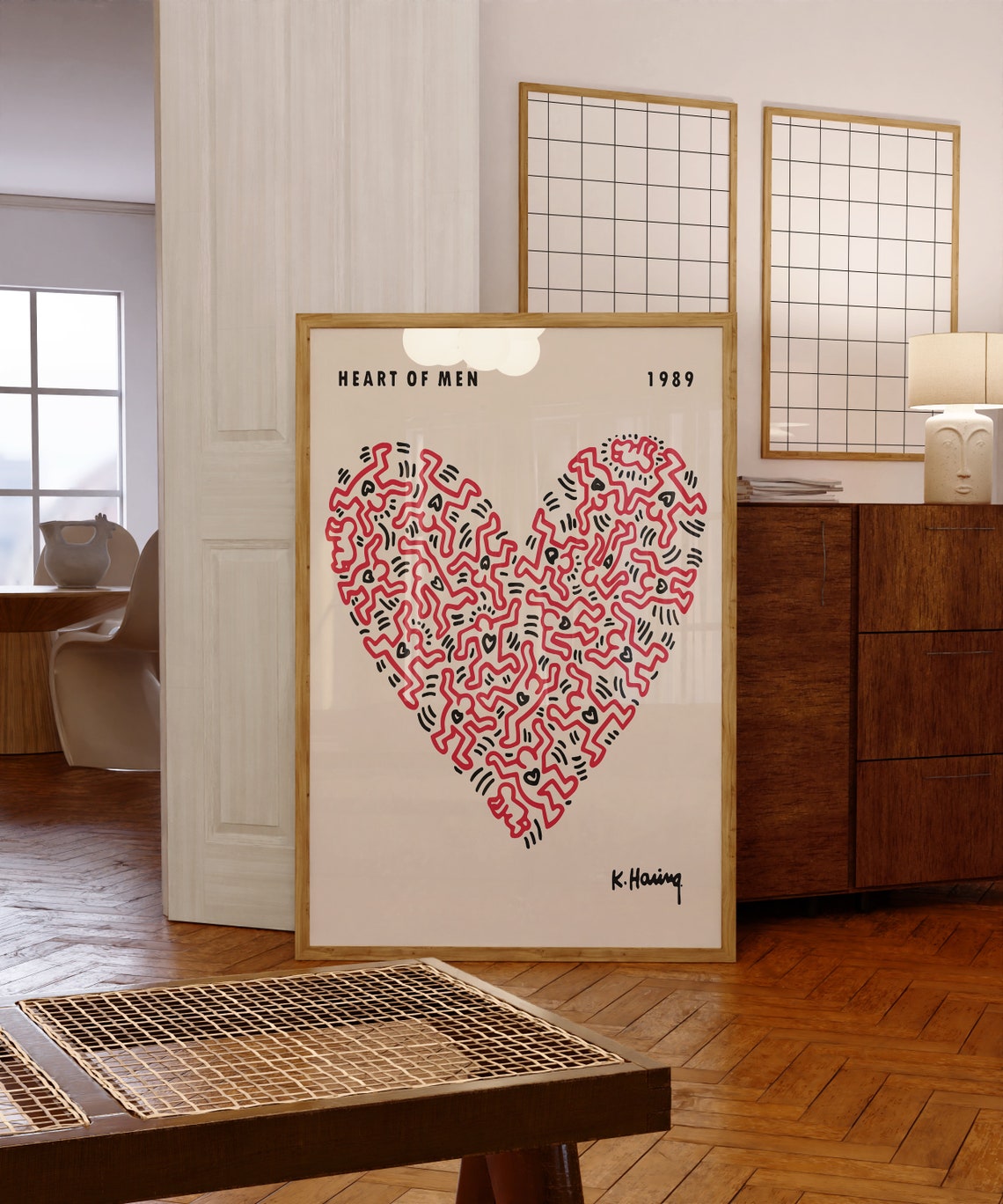 Keith Haring Heart of Men 1989 Figure Crowd Collage Pop Art Poster - Image 6