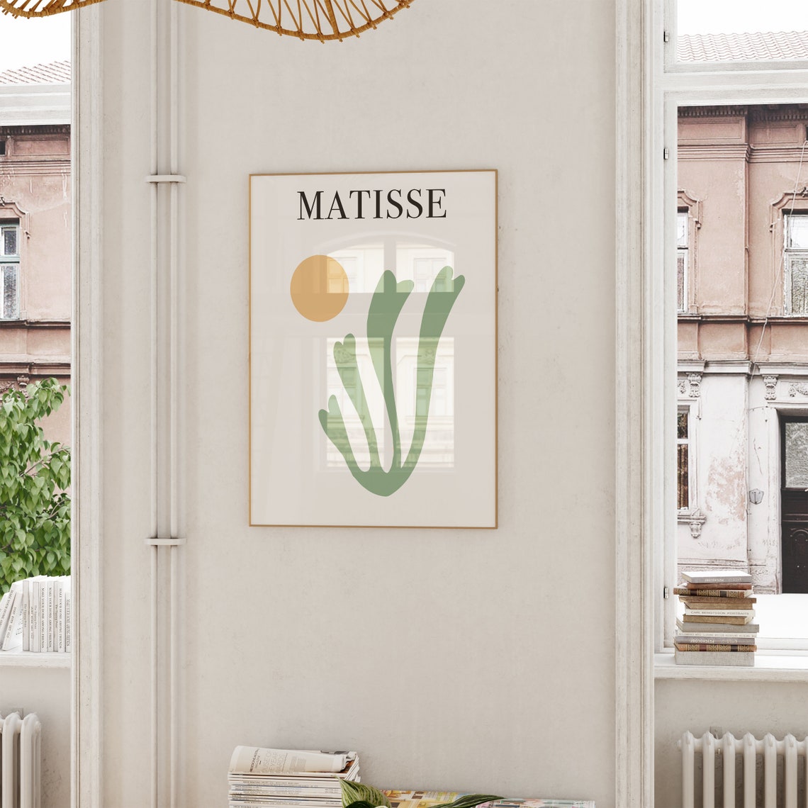 Matisse Sage Green Cutout Golden Sun Botanical Modern Art Poster - Image 4