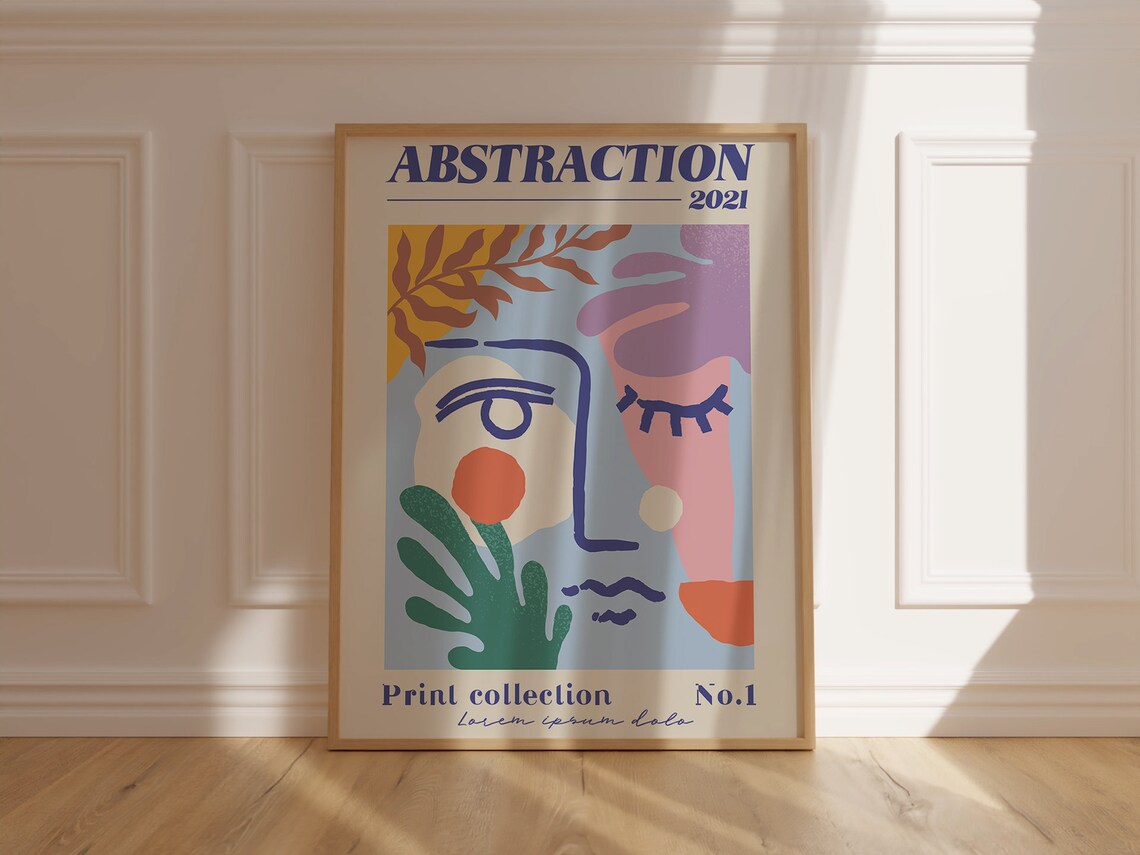 Abstraction 2021 Colorful Modern Abstract Face Gallery Art Poster