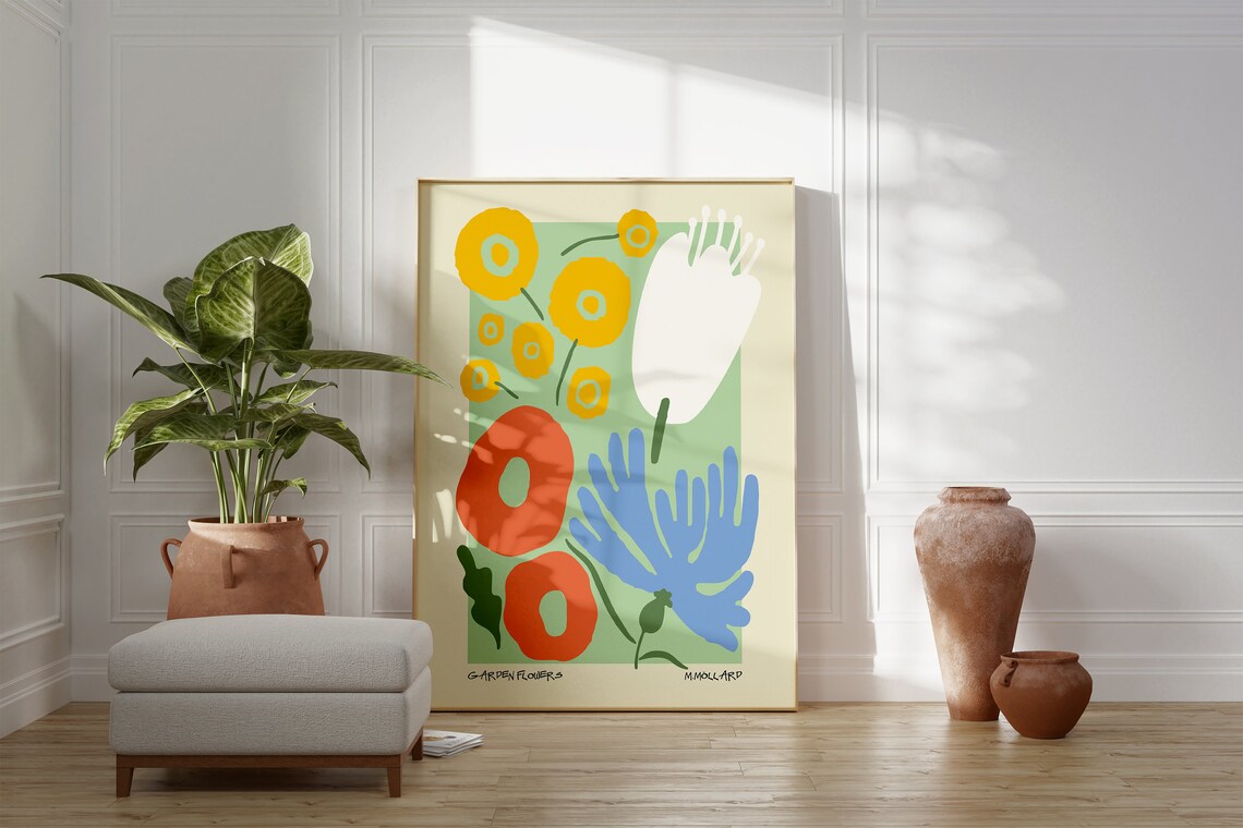 Garden Flowers Colorful Matisse Style Floral Decorative Art Poster - Image 4