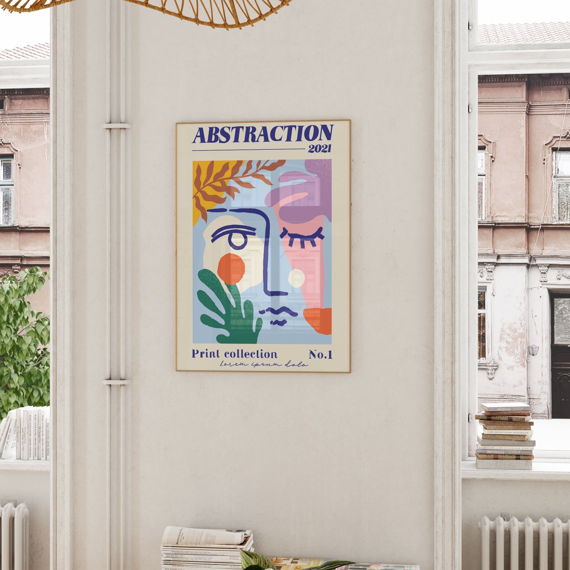 Abstraction 2021 Colorful Modern Abstract Face Gallery Art Poster - Image 4