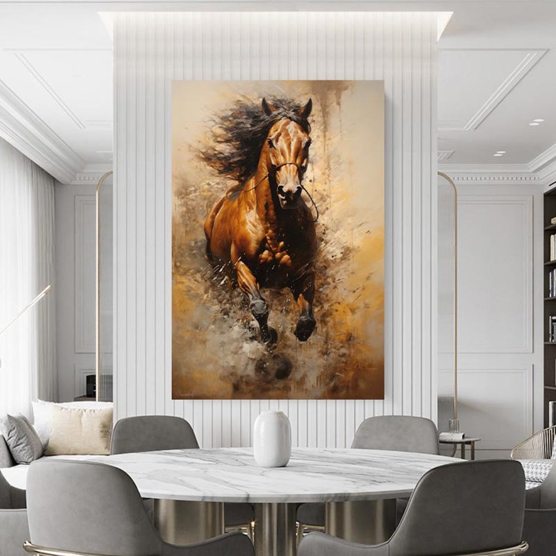 Chestnut Horse Galloping Through Dust Dramatic Equestrian Art Poster - Image 4
