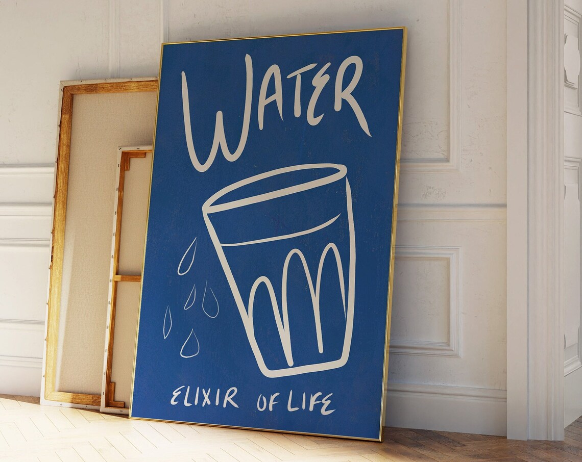 Water Poster, Mid-Century Kitchen Art Print