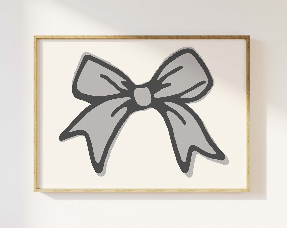 Ribbon Bow Print Art Balletcore Wall Art Cute Nursery Wall Art Trendy Black Art Print Girly Wall Decor - Image 4