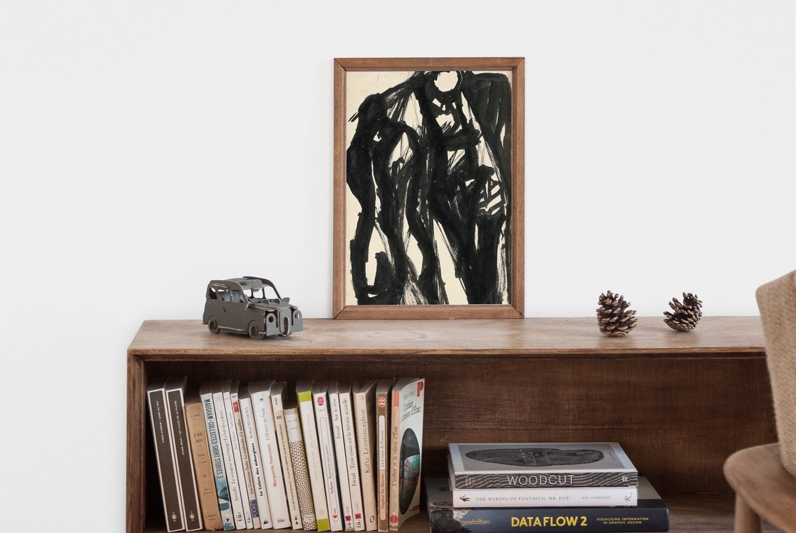 Vintage Abstract Figure Line Art Sketch Wall Art Print - Image 2