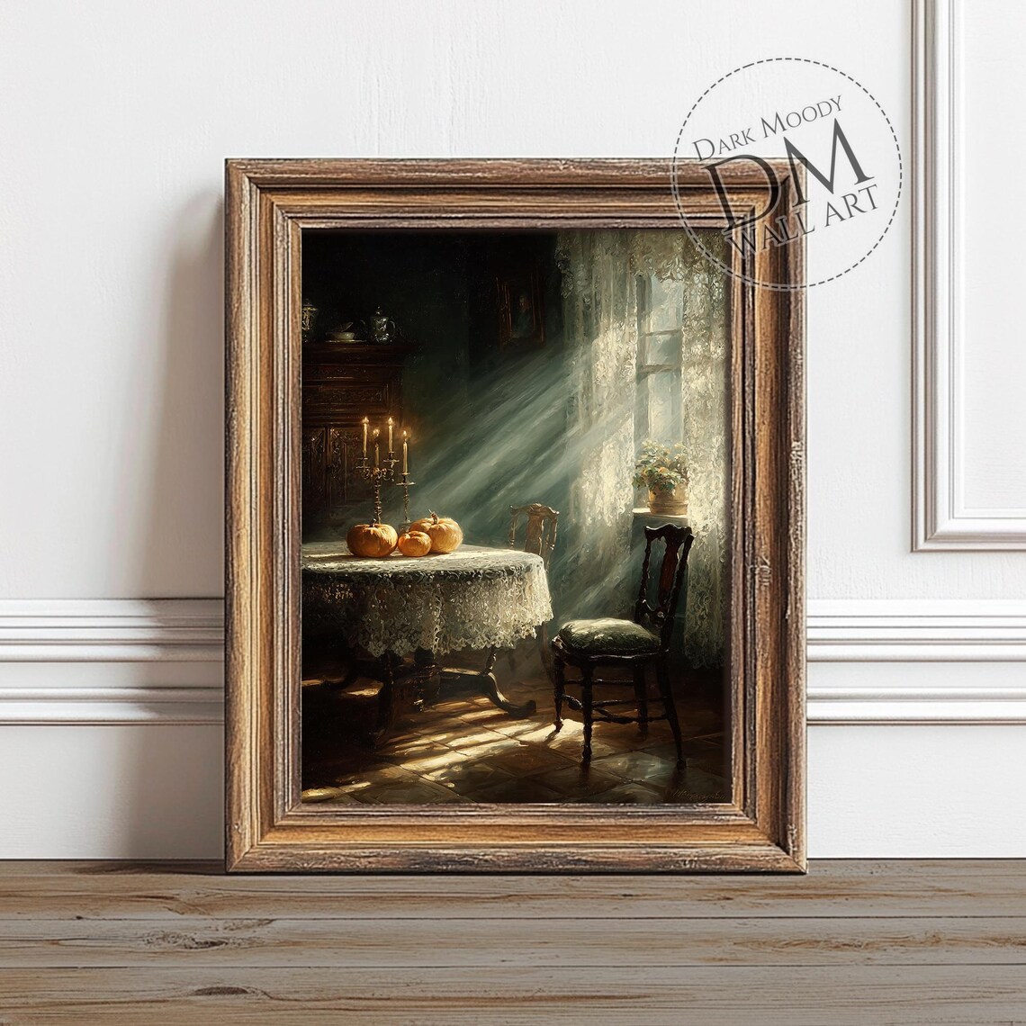Pumpkin Dining Room Gothic Halloween Wall Art Print