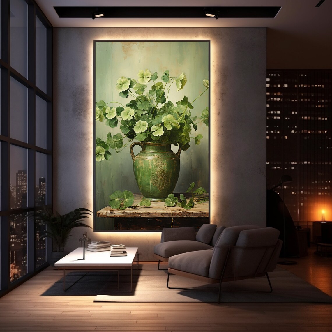 Rustic Clover St Patricks Day Art Print - Image 3