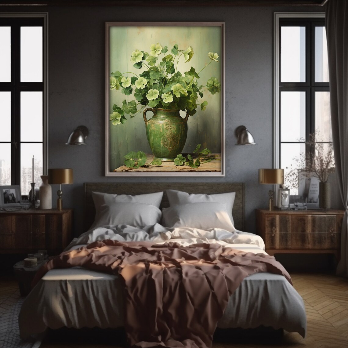 Rustic Clover St Patricks Day Art Print - Image 5