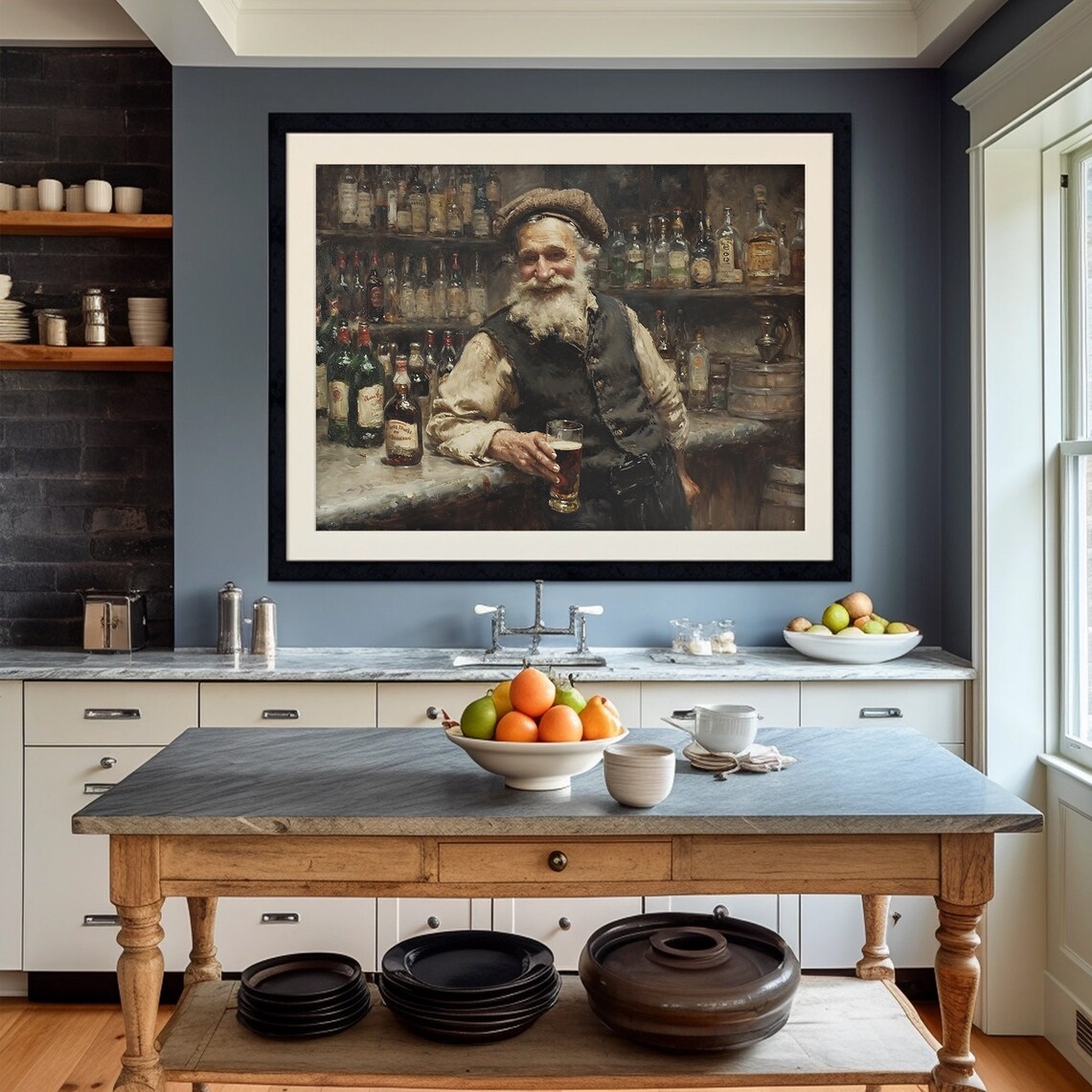 St. Patrick's Day Old Man in Irish Pub Art Print - Image 6