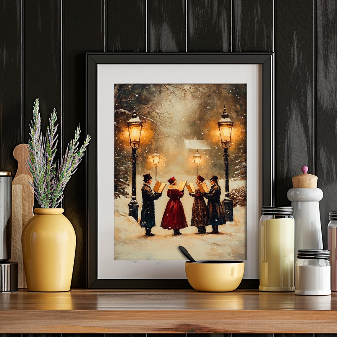 Christmas Carolers Vintage Christmas Wall Art - Image 4