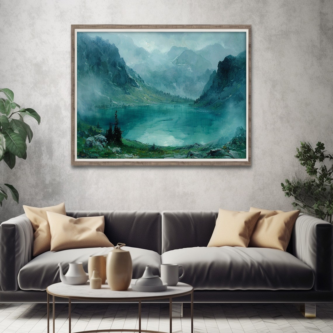 Mountain Lake Print Irish Landscape Dark Moody Art Wall Art Rustic Wall Art - Image 4