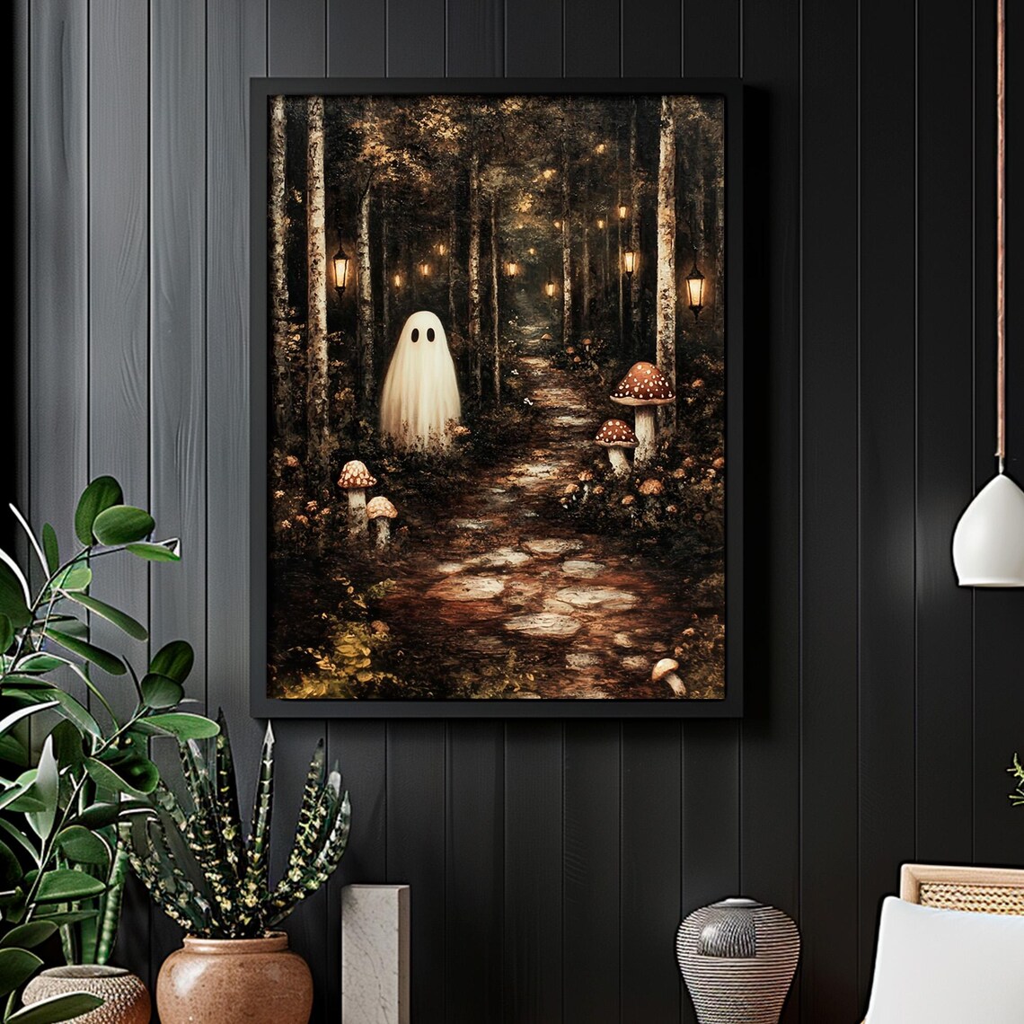 Dark Forest With Ghosts, Halloween Art Print - Image 4