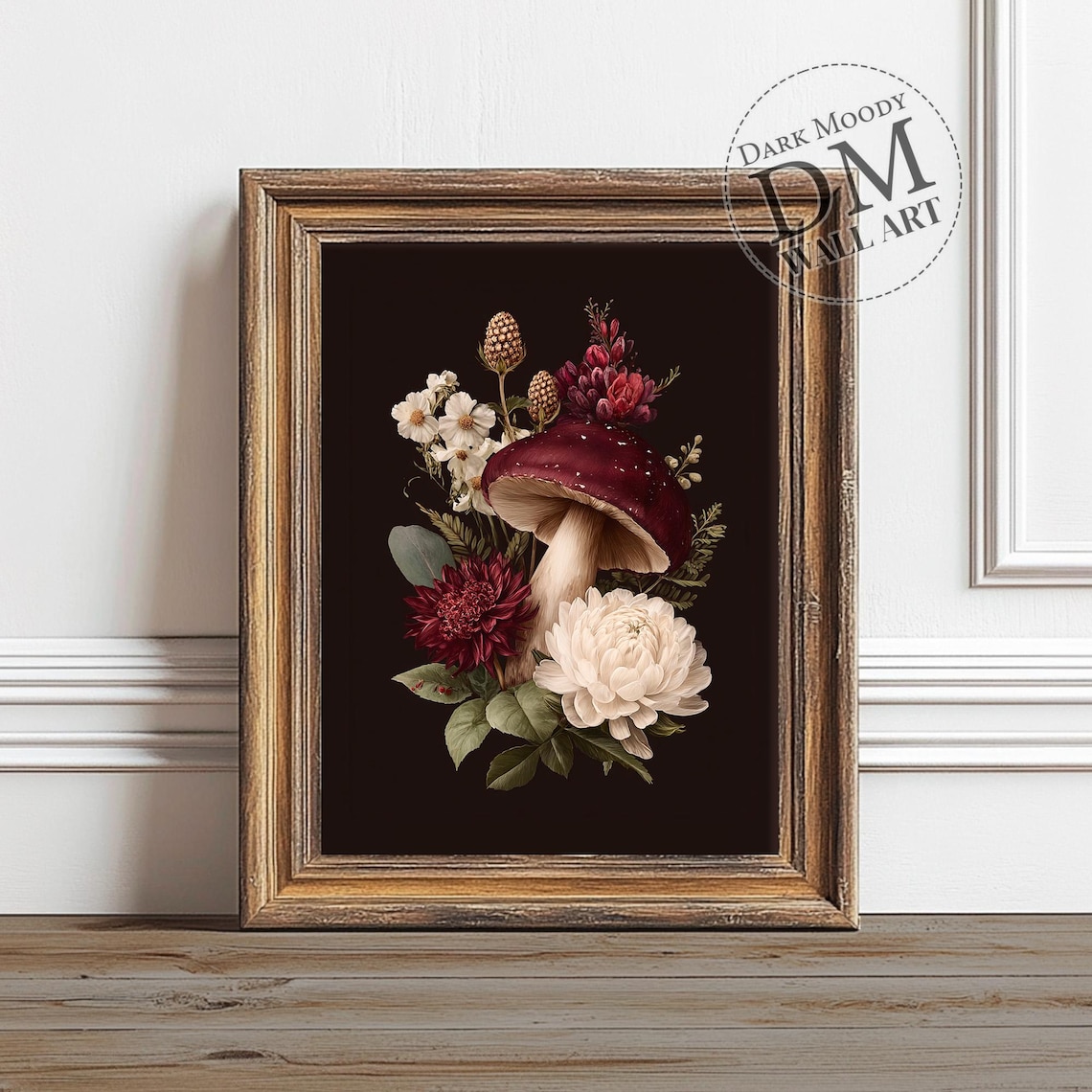 Halloween Mushroom Wall Art Spooky Gothic Botanical Print