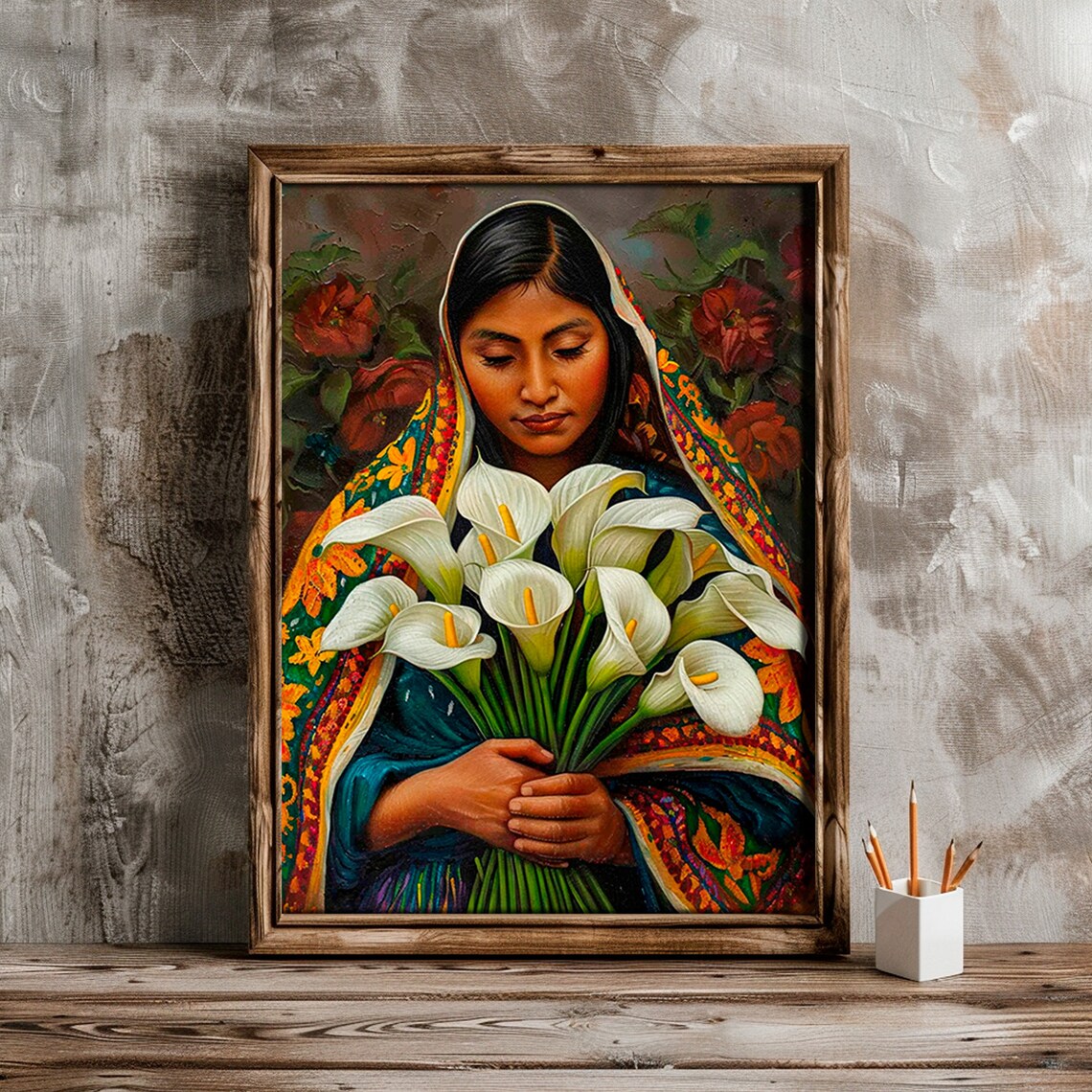 Mexican Calla Lily Art Print, Market Flower Vendor - Image 4