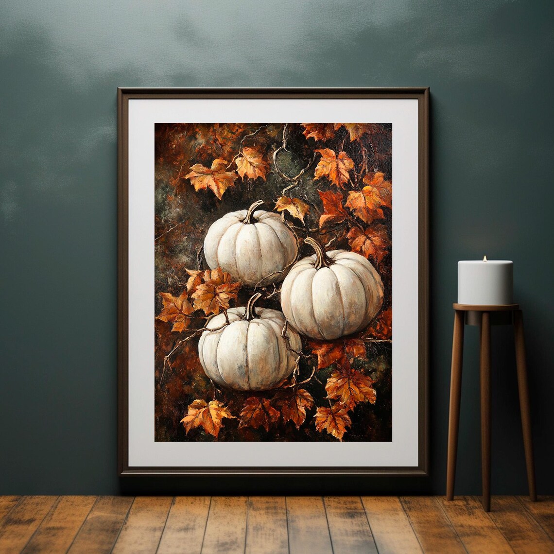 Pumpkin Painting Vintage Halloween Art Print - Image 2