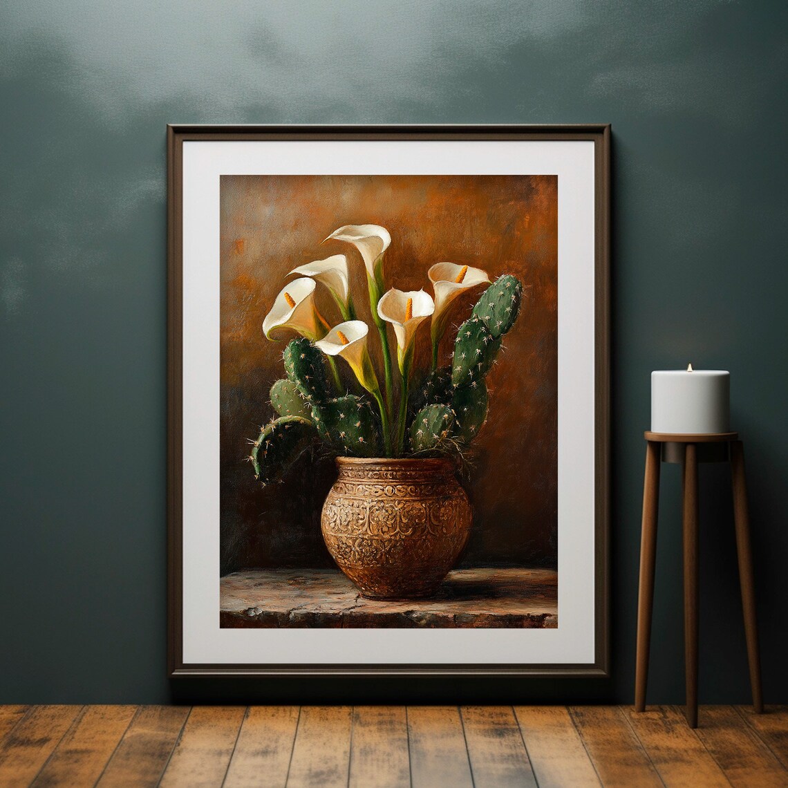 Vintage Calla Lily Cactus Print, Mexican Floral - Image 2