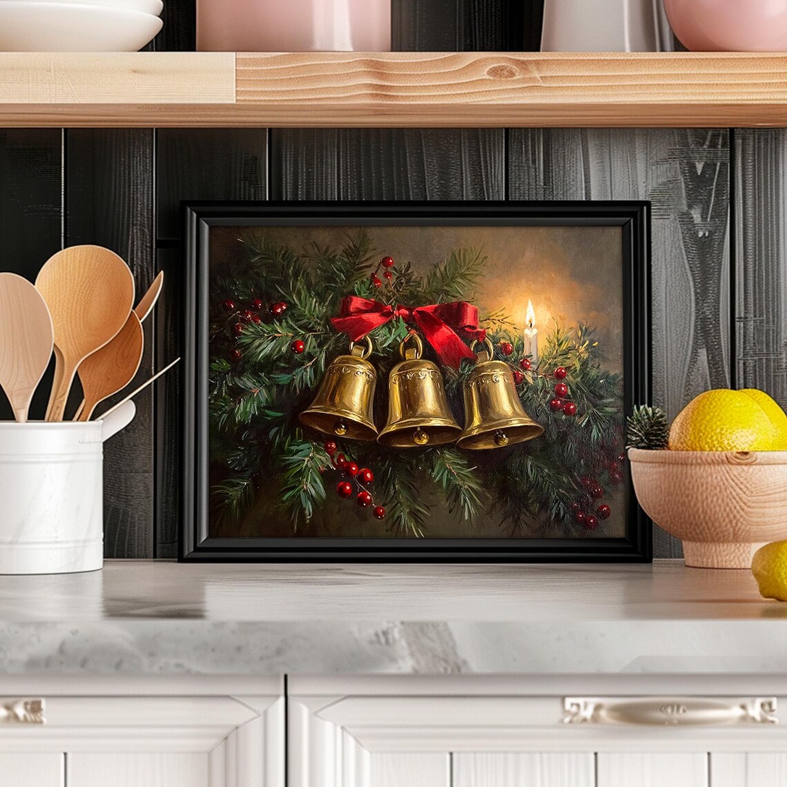 Christmas Jingle Bells Holiday Home Decor Art Print - Image 2
