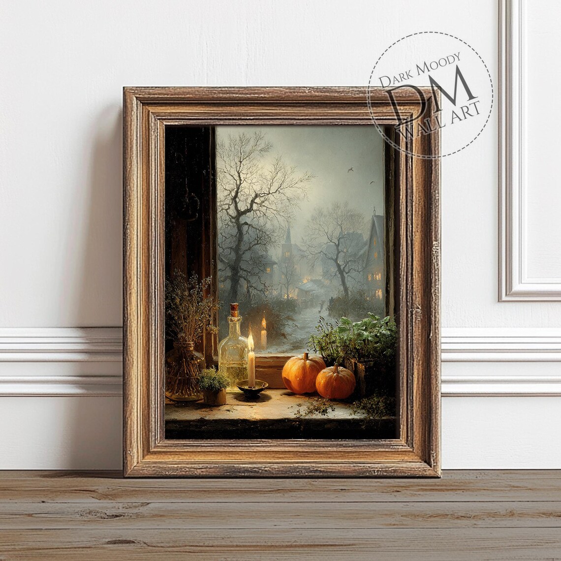Pumpkin Candle Halloween Gothic Spooky Poster Print