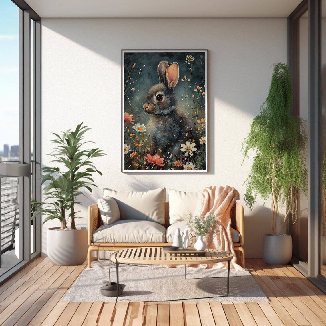 Easter Bunny Prints, Dark Academia Rabbit Painting - Image 6