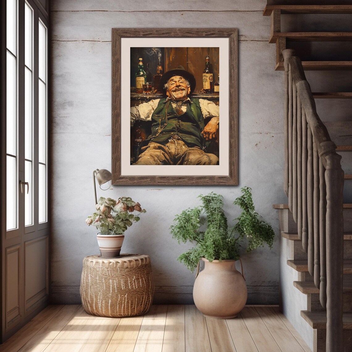 Old Man in Irish Pub Bar Art Print, Ireland - Image 4