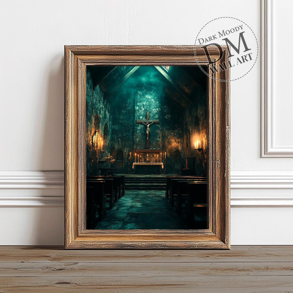 Gothic Church Wall Art Dark Religious Altar Interior Print