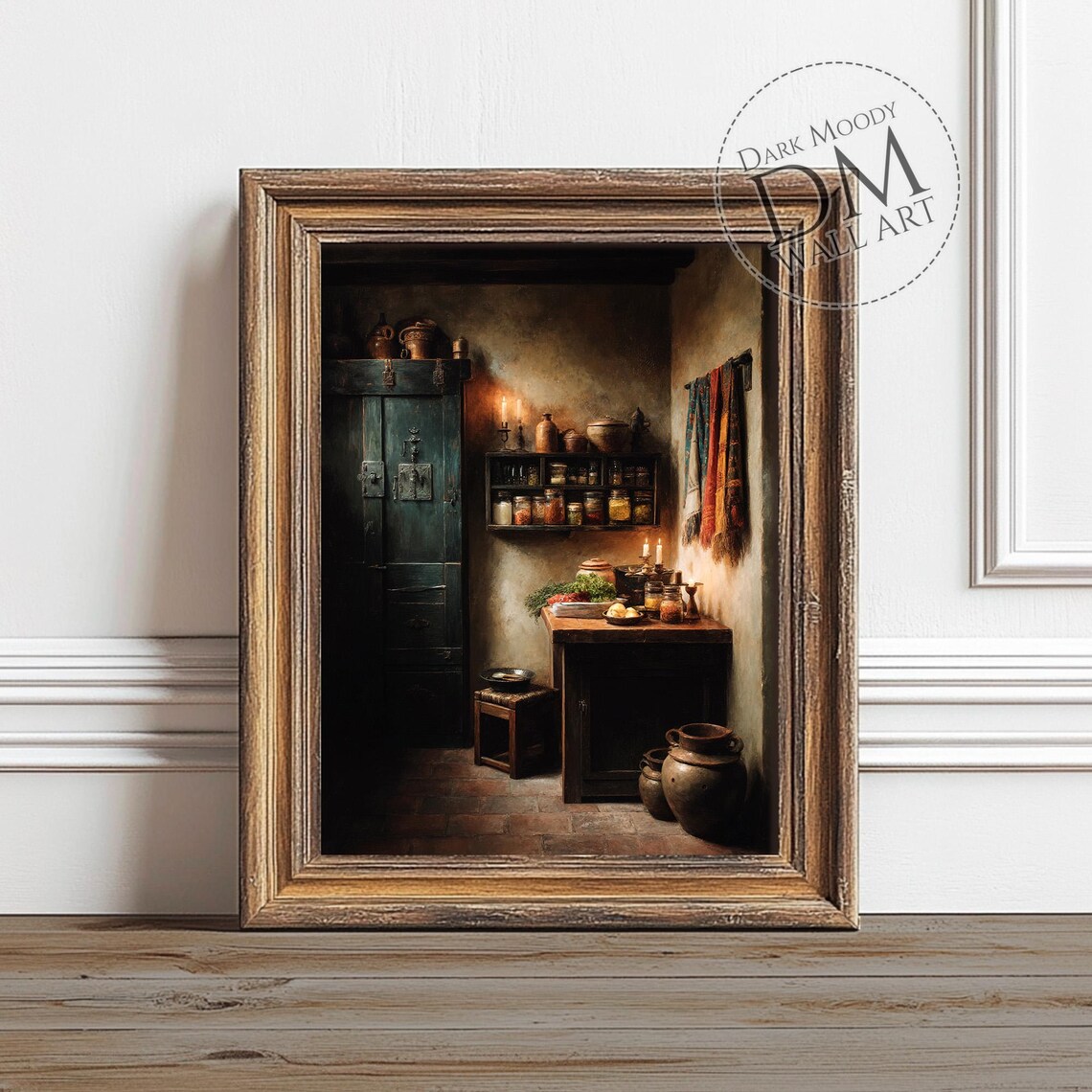 Rustic Farmhouse Pantry Art Print, Country Kitchen Decor