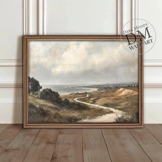 Coastal Landscape - Moody Seaside Path Art Print